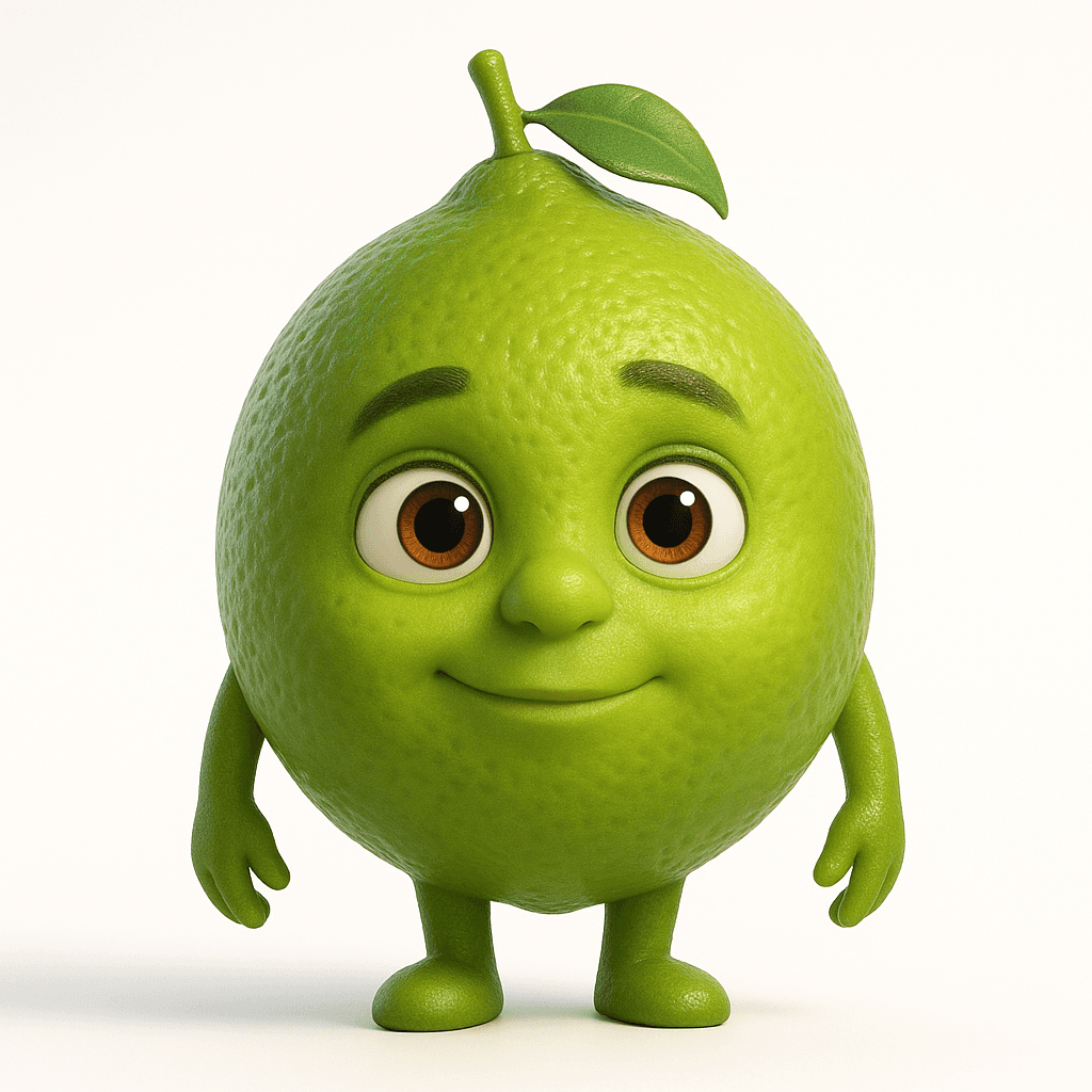 Lime puppet character