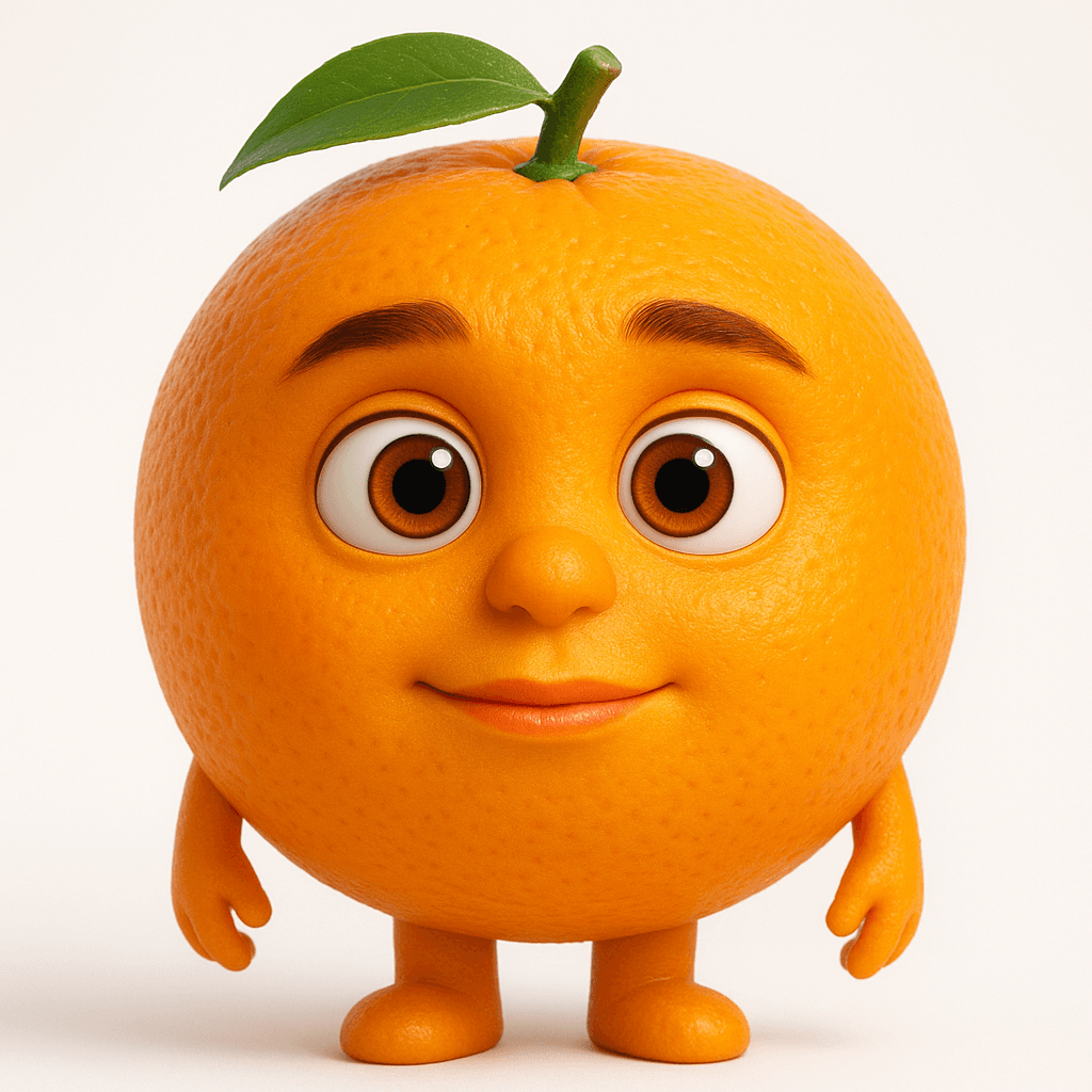 Orange puppet character