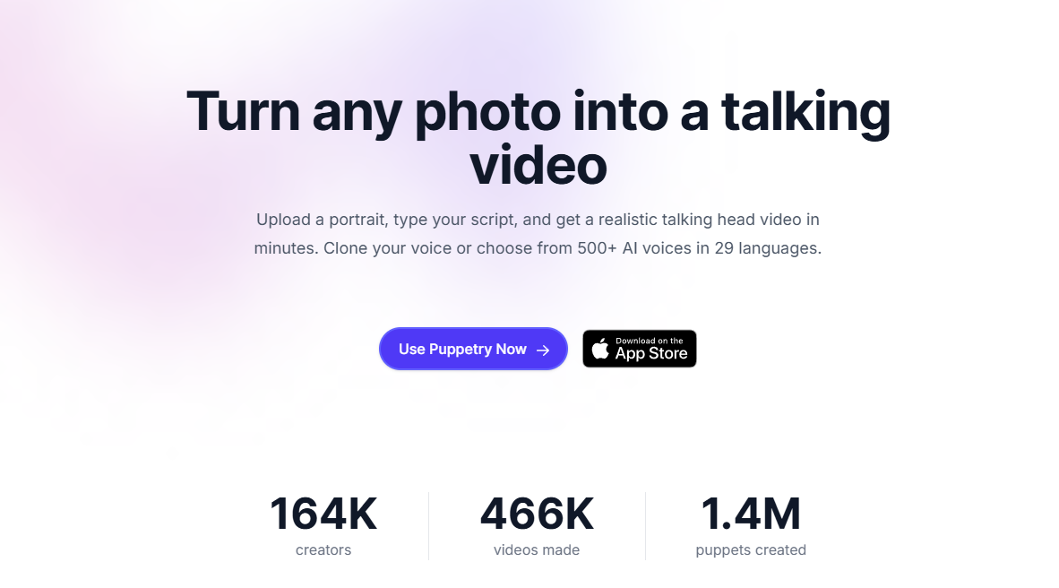 puppetry ai talking head generator