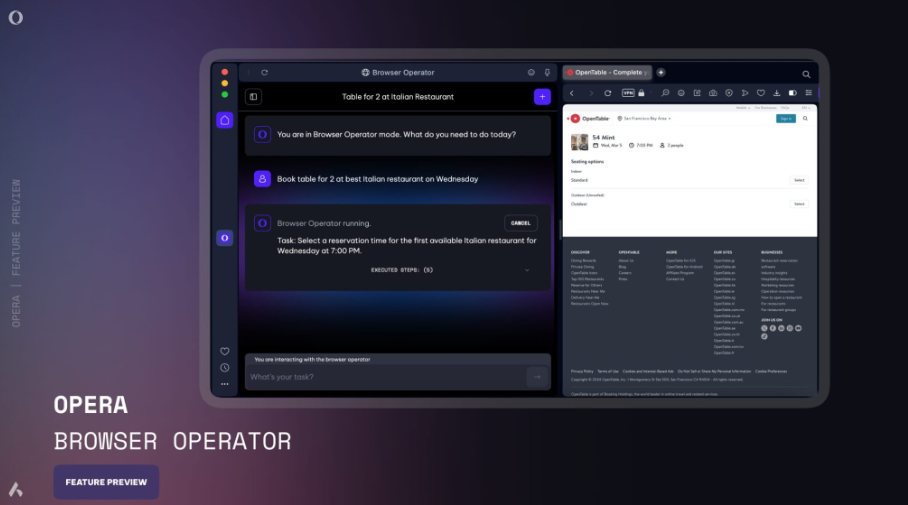 Opera Introduces Browser-Integrated AI Agent