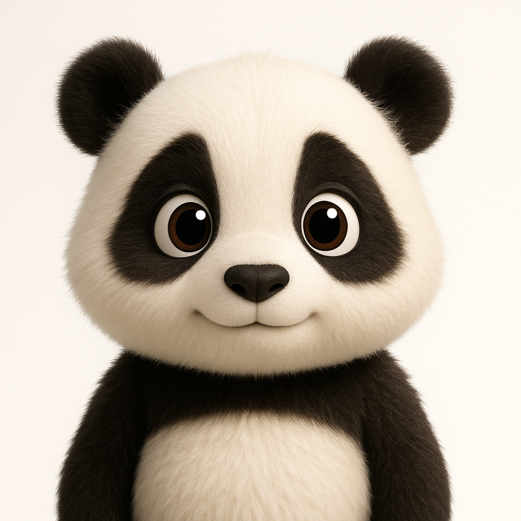 Panda AI puppet character